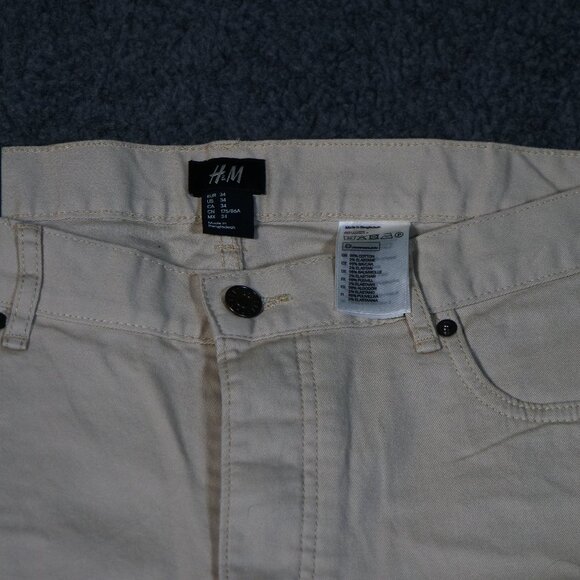 H&M Slim Fit Shorts Light Cream/Ivory Men's 34 - NWT - Picture 3 of 5